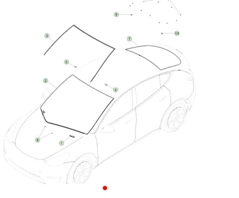Tesla Model Y Windshield Edge Seal 1499060-00-B Black EPDM