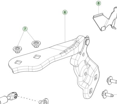 Tesla Model 3 2021 Right Active Hood Hinge 1643846-00-A