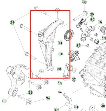 Tesla Model 3/Y Front Left Mount Assembly 35x15x15cm Aluminum Alloy