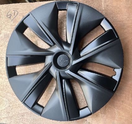 19-inch 7-clip Carbon Black Hub Cap for 2023 Tesla Model Y - Precision Fit Wheel Cover